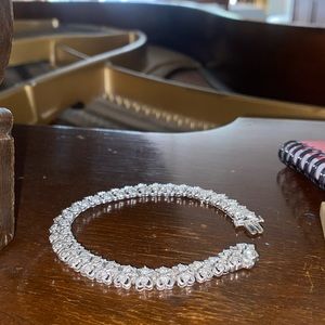 Women’s bracelet two rows of diamonds over brilliant white